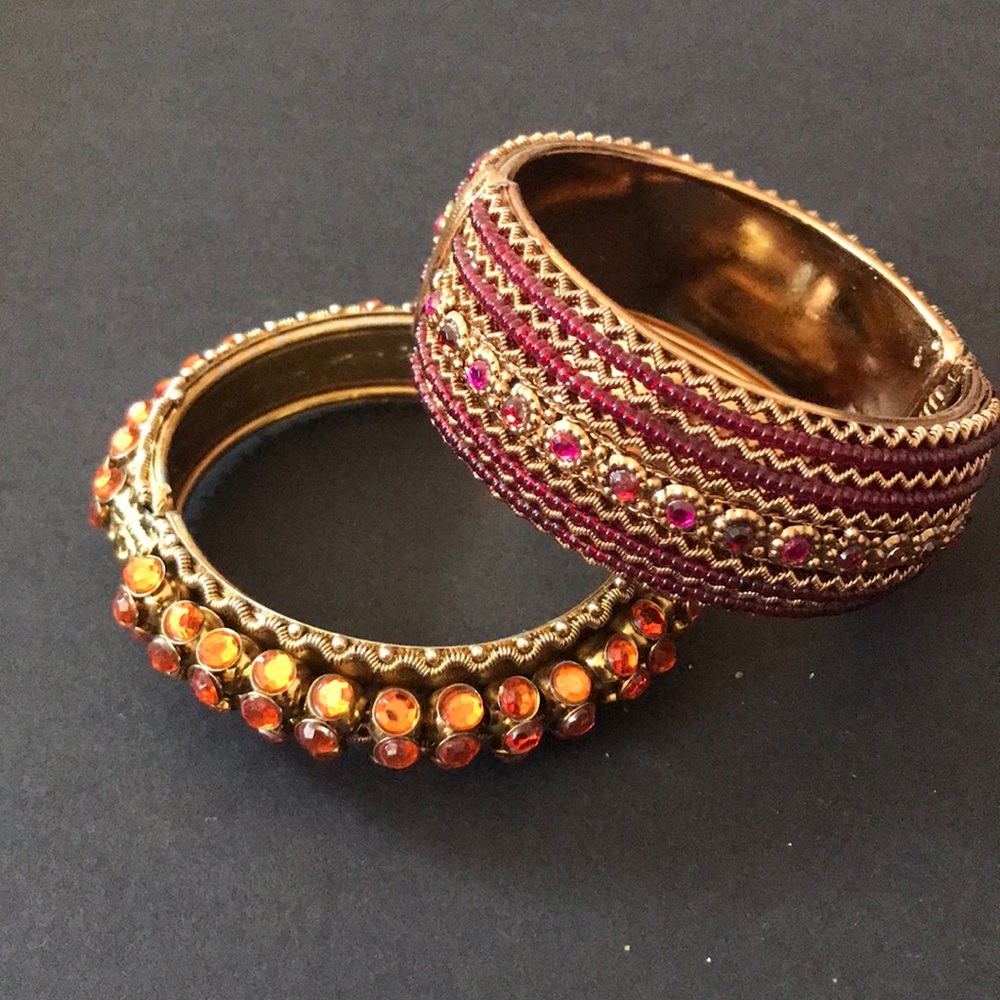 Indian jeweled cuff bracelets